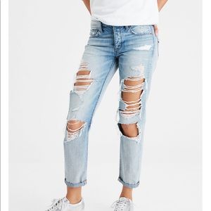 American Eagle super distressed jeans